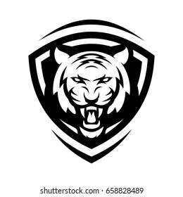 tiger animal mascot head vector illustration logo