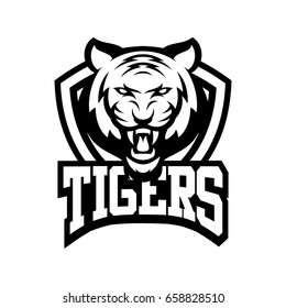 tiger animal mascot head vector illustration logo