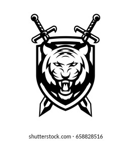 tiger animal mascot head vector illustration logo