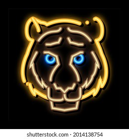 Tiger Animal neon light sign vector. Glowing bright icon Tiger Animal sign. transparent symbol illustration