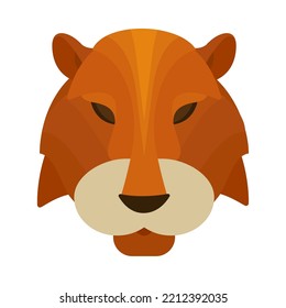 tiger animal paper art icon