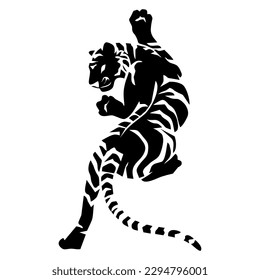 Tiger animal silhouette. Vector image