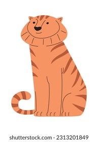 Tiger Animal Sitting Vector Illustration