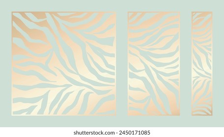 Vector de patrón de piel de animal tigre. Corte por láser con diseño de línea. Diseño para tallado en madera, decoración de paneles de pared, corte de metales, artes de pared, fondo de cubierta y Fondo de pantalla. 