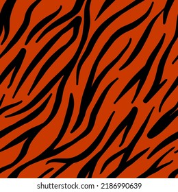 Tiger animal skin seamless pattern. Wild nature fabric print template. Simple wallpaper design.
