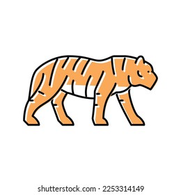 tiger animal in zoo color icon vector. tiger animal in zoo sign. isolated symbol illustration