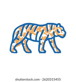 animal tigre no zoológico ícone doodle esboço vetor. animal tigre no sinal do zoológico. ilustração símbolo isolado
