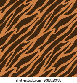 tiger animalistic seamless pattern with stripes and spots, modern animal print