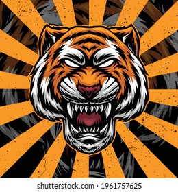 Tiger artwork illustration mascot design