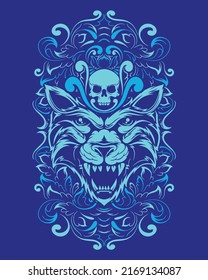 Tiger artwork illustration and t shirt design Premium Vector