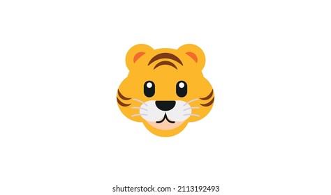 Tiger Asia Animals Emoji Illustration, Face Vector Design Art