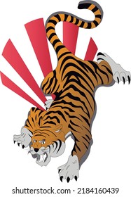 
TIGER IN ATTACK POSITION COLORED