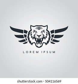 tiger aviator symbol logo logotype theme vector illustration