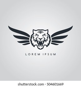 tiger aviator symbol logo logotype theme vector illustration