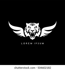 tiger aviator symbol logo logotype theme vector illustration