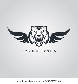 tiger aviator symbol logo logotype theme vector illustration