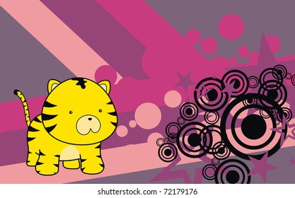 tiger baby cartoon background in vector format