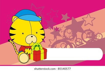tiger baby cartoon background in vector format