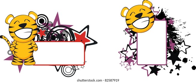 tiger baby cartoon copyspace in vector format