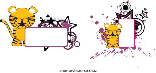 tiger baby cartoon copyspace in vector format