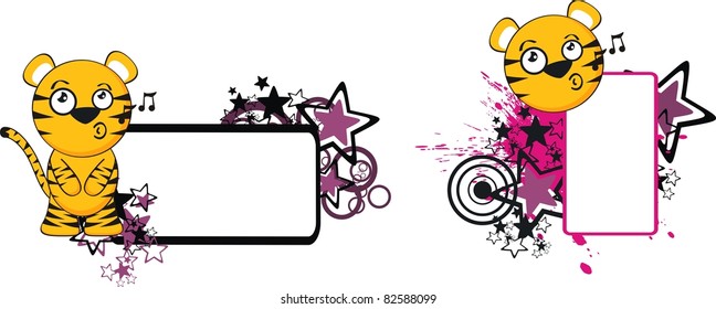 tiger baby cartoon copyspace in vector format