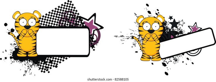 tiger baby cartoon copyspace in vector format
