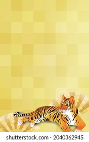 Tiger-Hintergrundgrafik mit japanischem Muster 