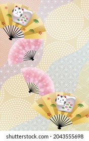 Ilustración de fondo de tigre usando un patrón japonés 