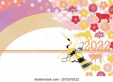 Tiger background illustration using Japanese pattern 