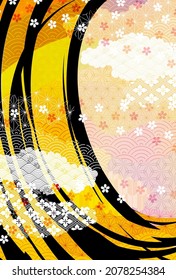 Ilustración de fondo de tigre usando un patrón japonés