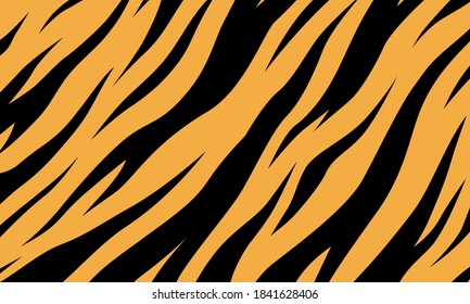tiger background repeating modern zebra texture. vector pattern tiger cloth textile black orange yellow print