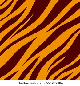 Tiger. Background tiger skin. Black stripes on an orange background. Imitation of tiger print on paper, fabric.