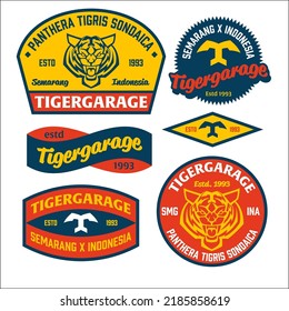 Logo-Vorlagensatz für Tiger