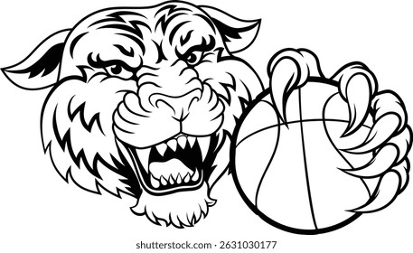 A tiger basketball ball team cartoon animal sports mascot