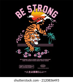 Tigre a ser fuerte afiche imprimir ilustración de naturaleza animal
