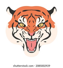
tiger beast head character illustration