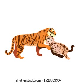 Tiger is a beautiful wild animal. An element for your design. Fashion beast