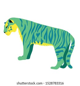 Tiger is a beautiful wild animal. An element for your design. Fashion beast