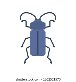 tiger beetle icon over white background, flat style, vector illustration