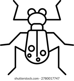 Tiger Beetle Illustration vector Icon Design