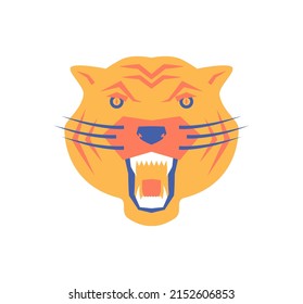 Tiger bengal head complementary colors