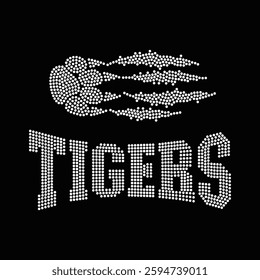 Tiger Best Rhinestone t-shirt design Vector Template