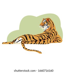 tiger. big cat. vector image of a tiger. wild beast. isolated image