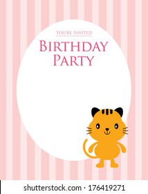 tiger birthday invitation card