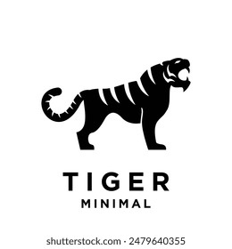 Icono del logotipo de Tiger Black diseño ilustración Plantilla
