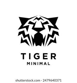 Tiger Black logo icon design illustration template