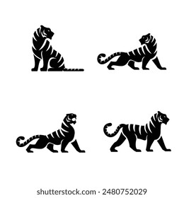 Tiger Black logo icon design illustration template