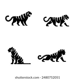 Tiger Black logo icon design illustration template