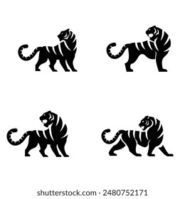 Icono del logotipo de Tiger Black diseño ilustración Plantilla