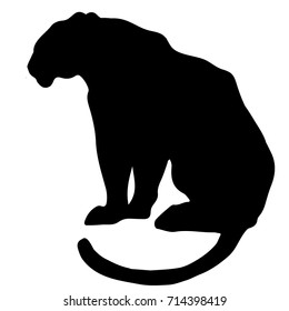 tiger black and white silhouette